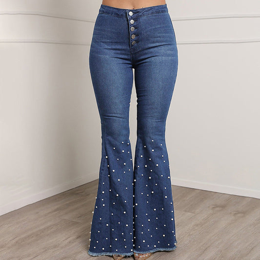 Beaded Flare Jeans